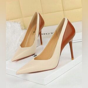SHEIN Elegant Pointy Heels Women’s Pumps in Tan/Brown Sz 41 (US 10) NEW